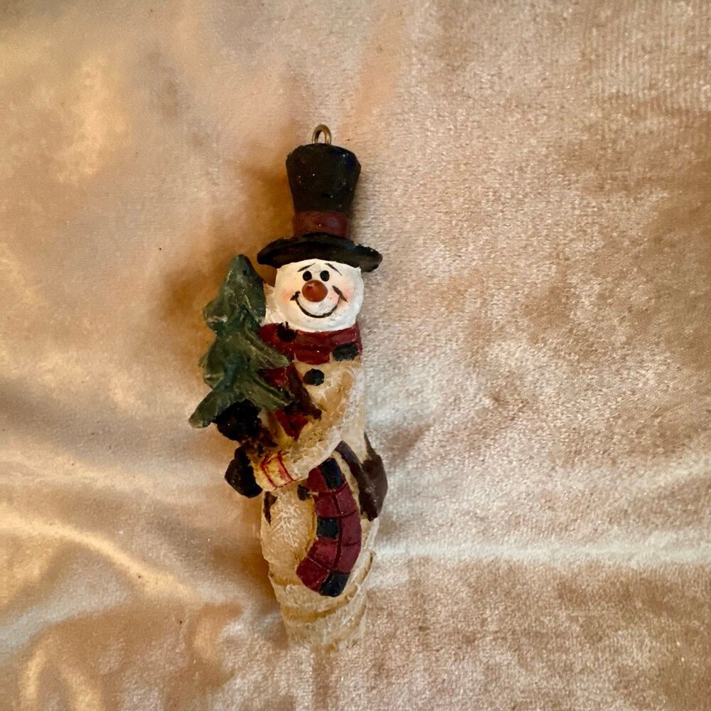 Vintage rustic-style snowman ornament